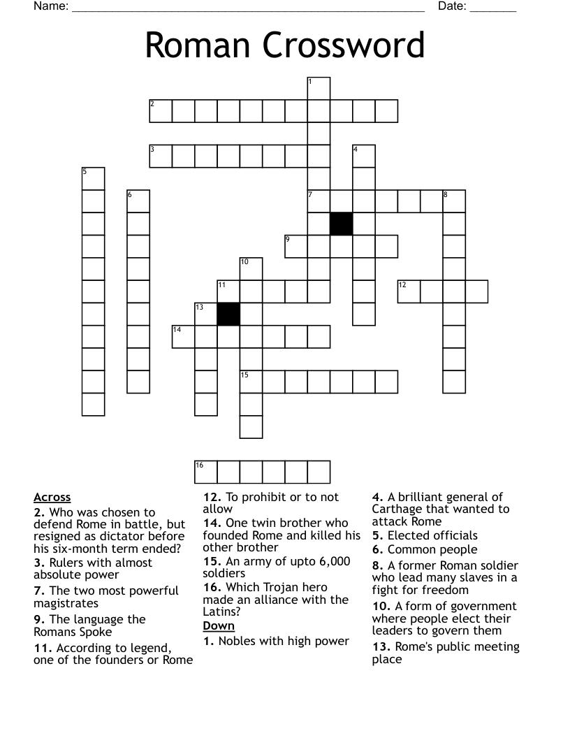 Roman Crossword