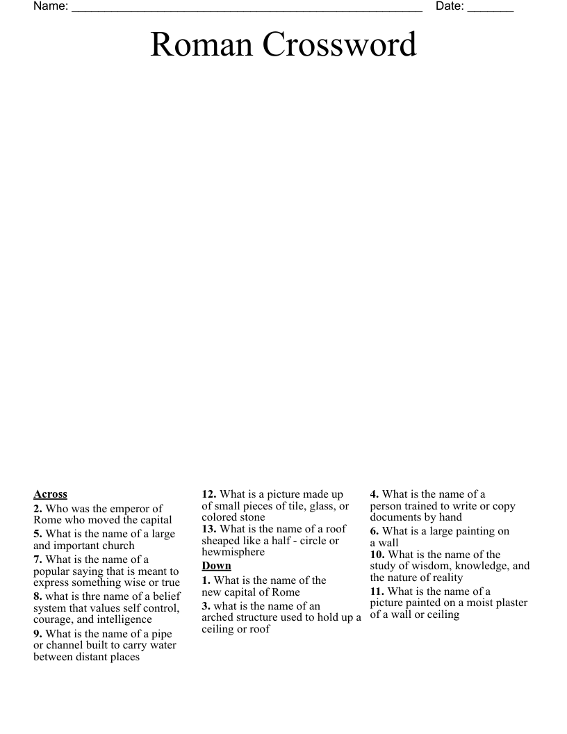 Roman Crossword