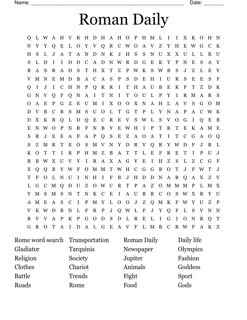 Roman Daily Word Search