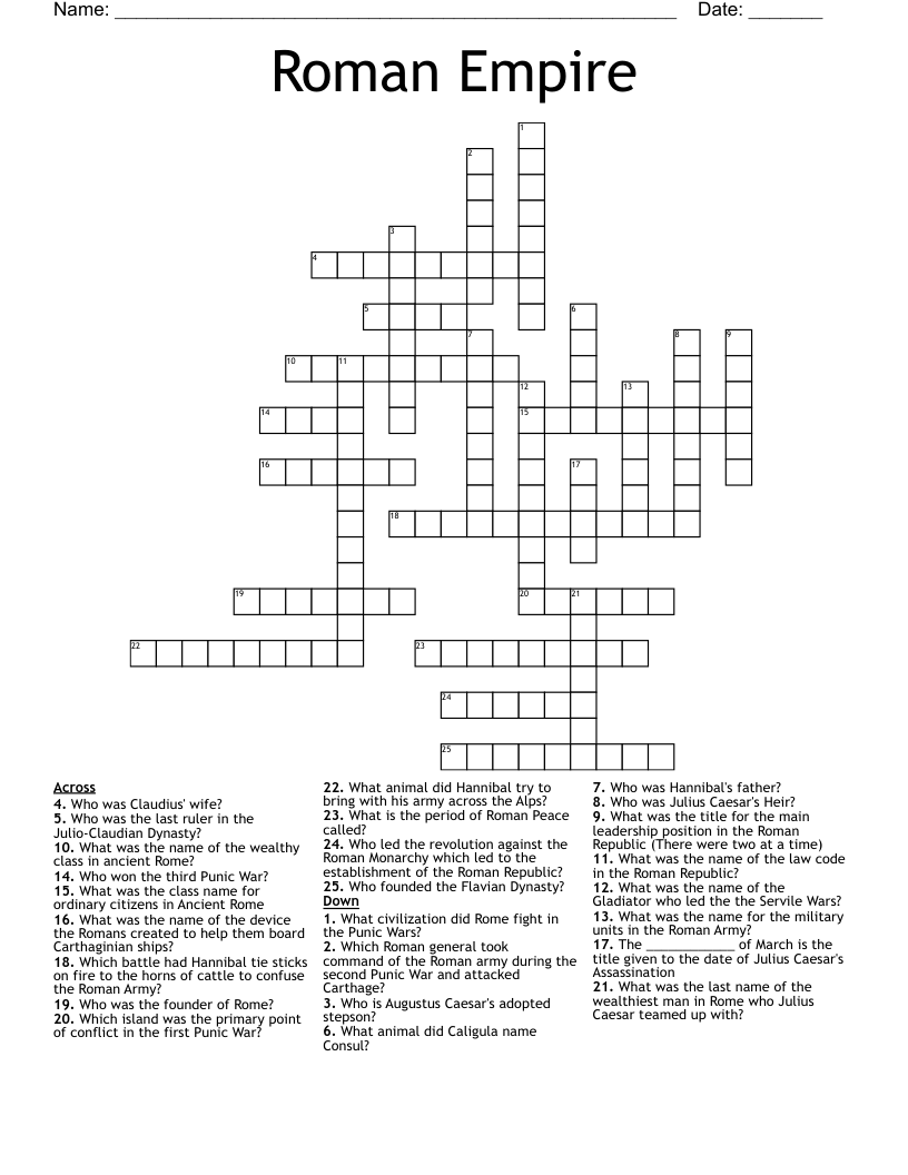 Roman Empire Crossword