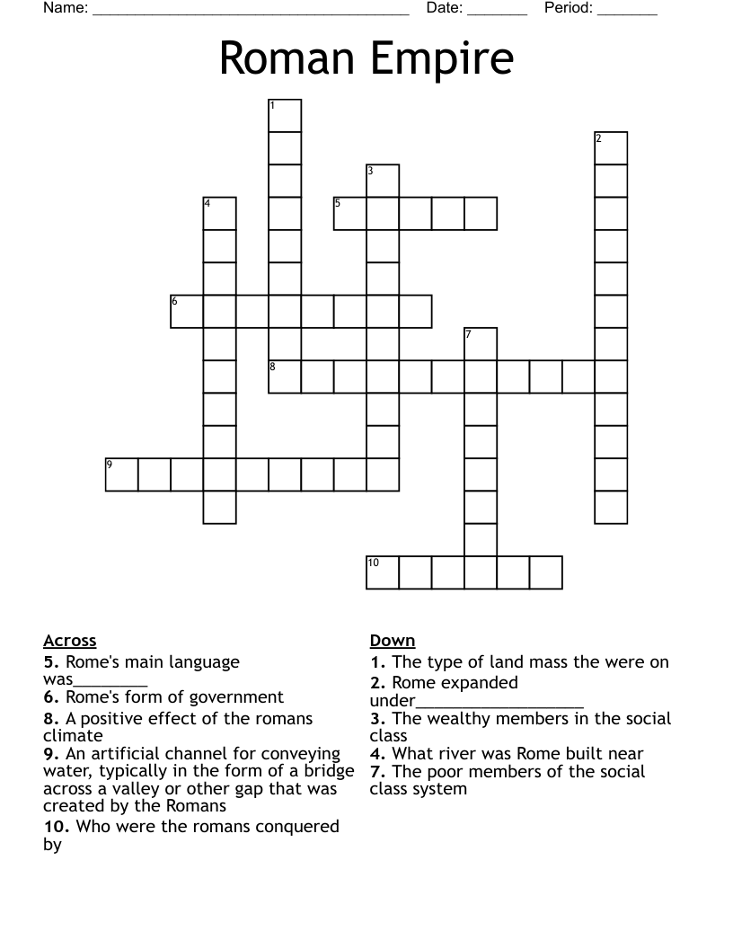Roman Empire Crossword