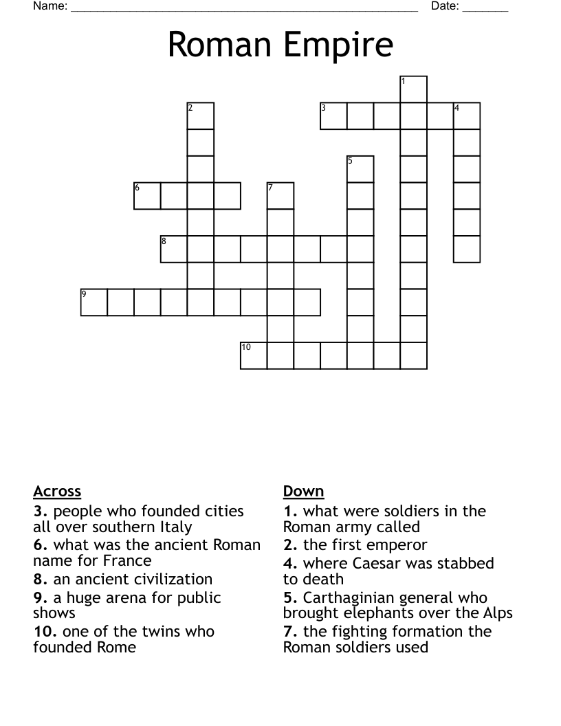 Roman Empire Crossword