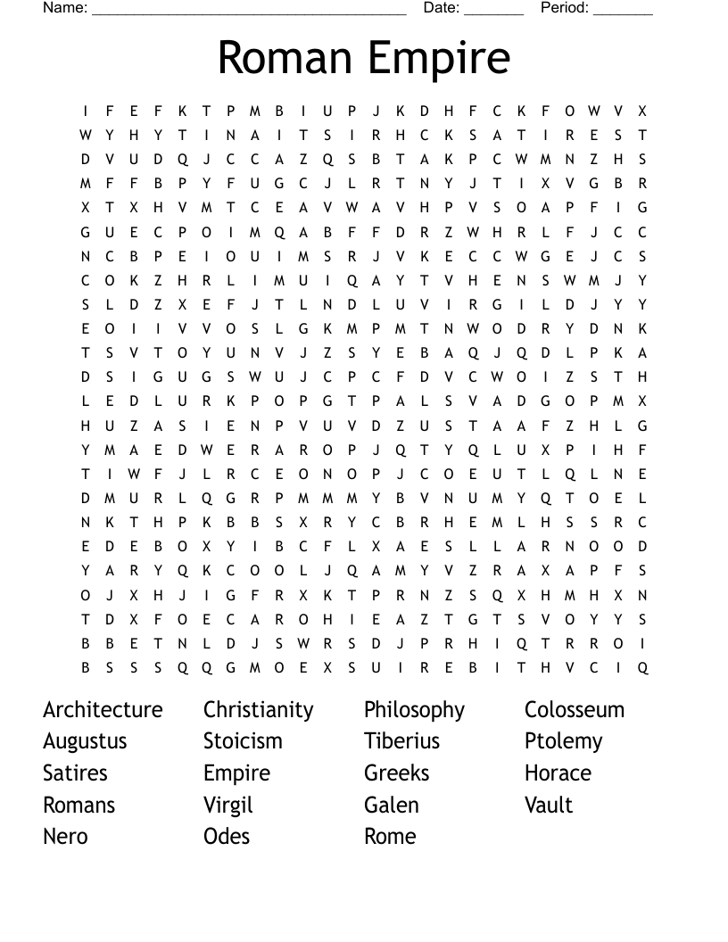 Roman Empire Word Search