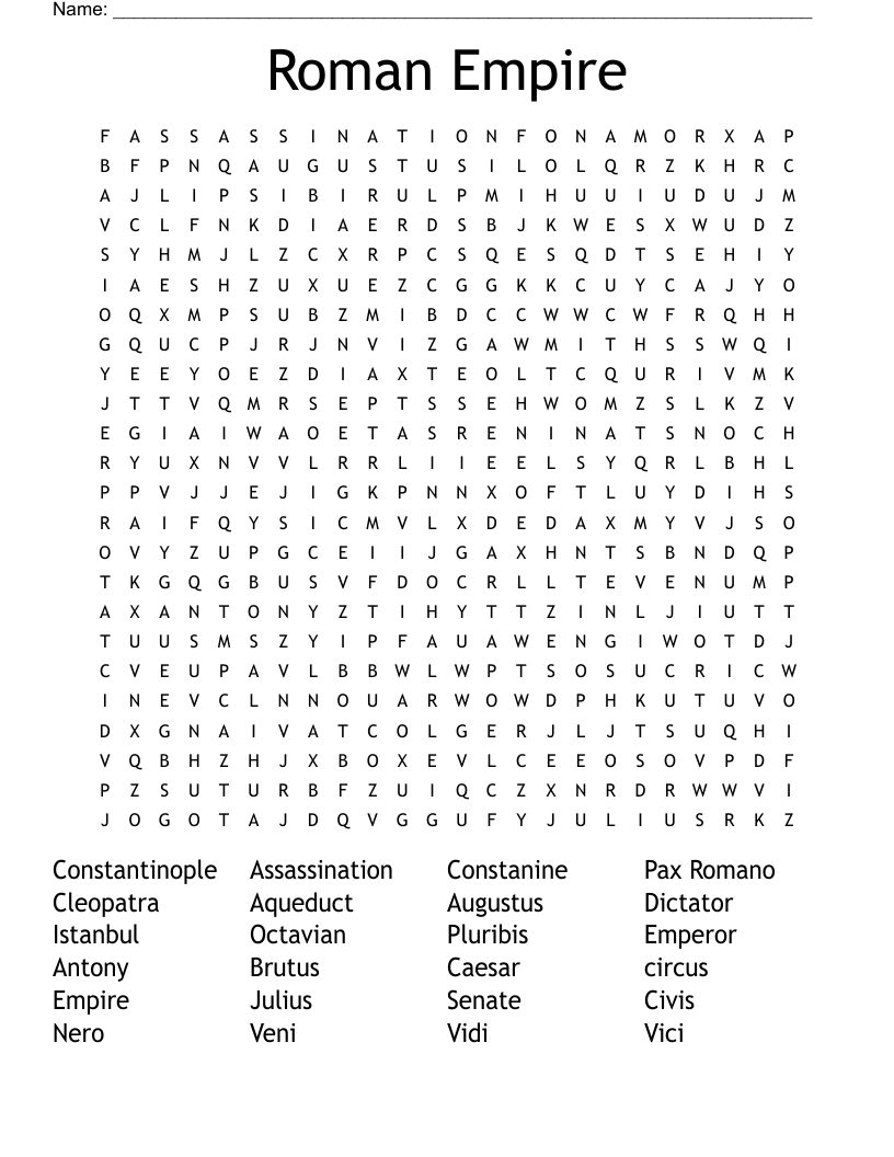 Roman Empire Word Search