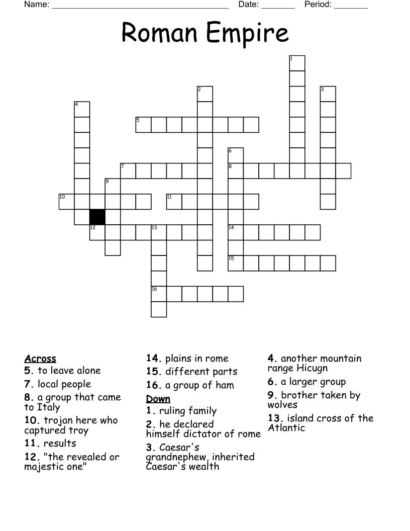Roman Empire Crossword