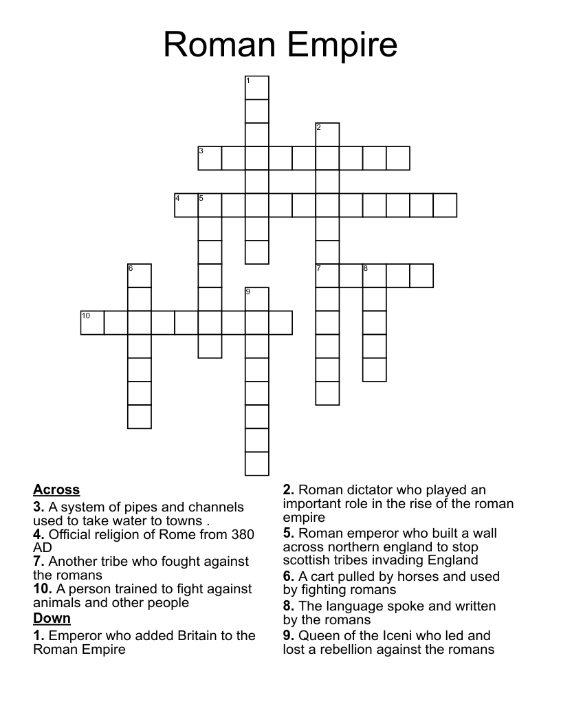 Roman Empire Crossword