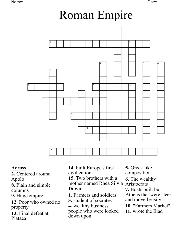 Roman Empire  Crossword