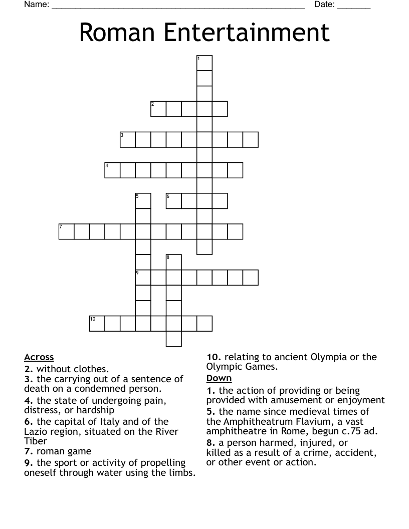 Roman Entertainment  Crossword