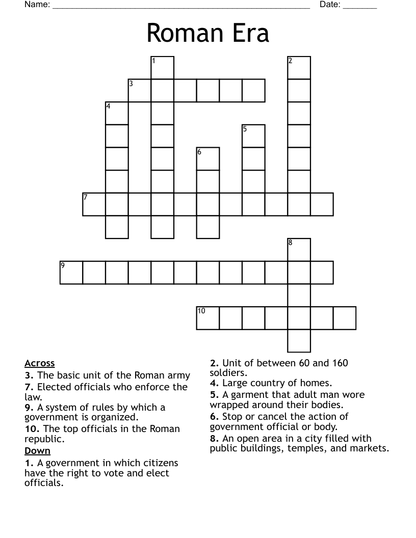 Roman Era Crossword