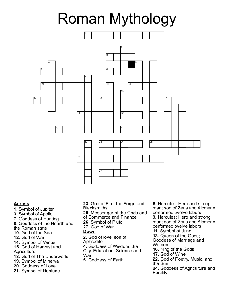 Roman Mythology Crossword