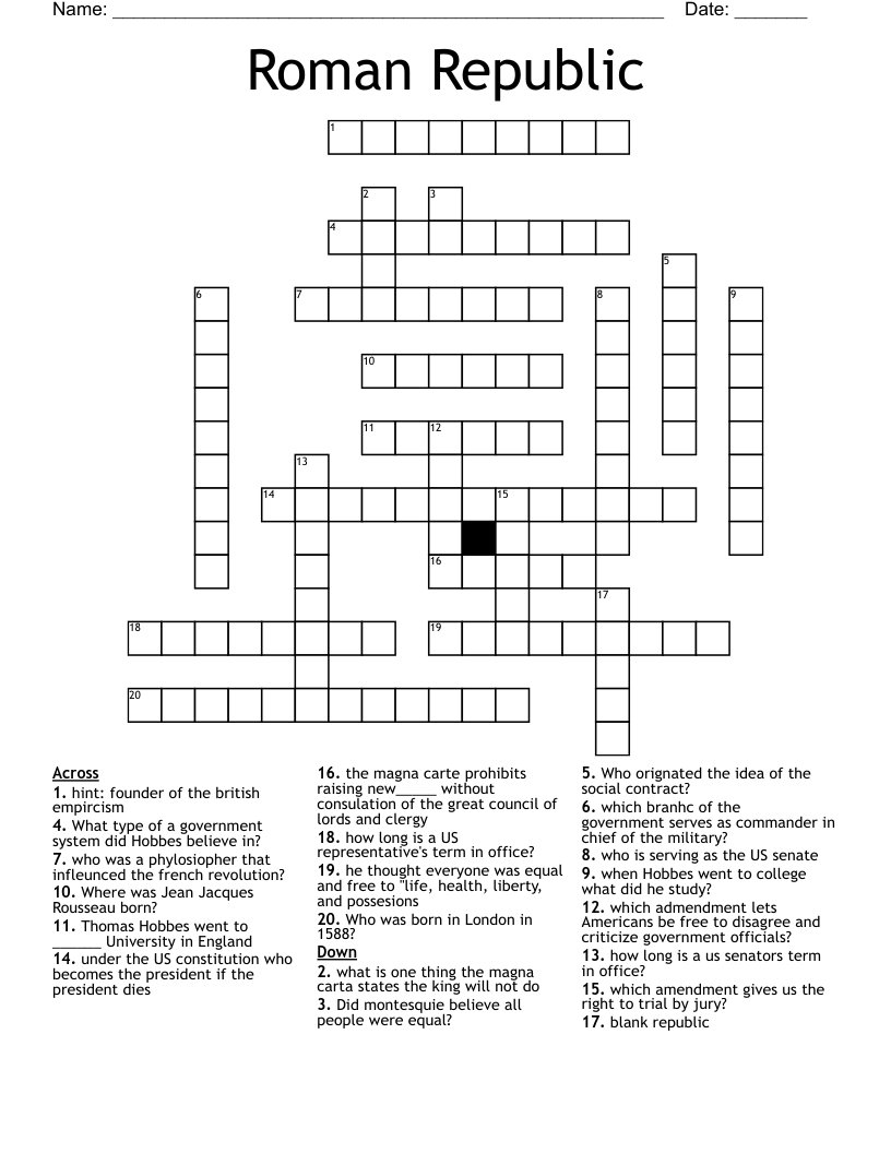 Roman Republic Crossword