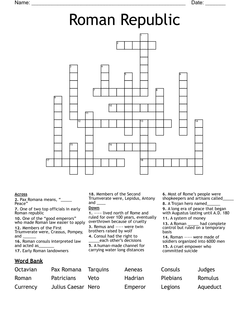 Roman Republic Crossword