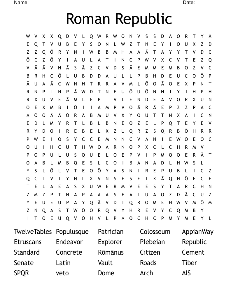 Roman Republic  Word Search