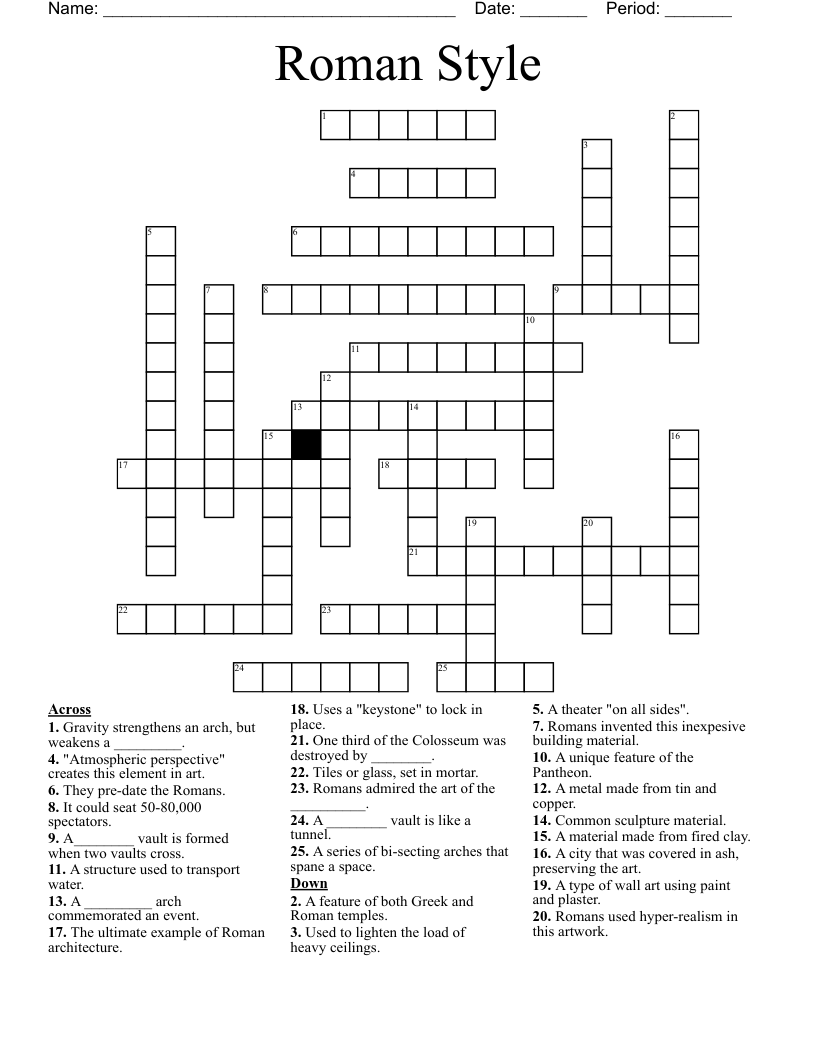 Roman Style Crossword
