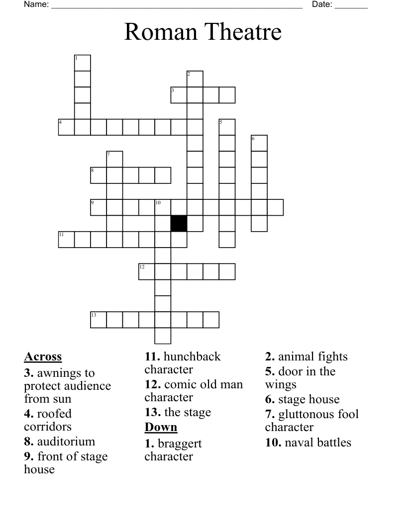 Roman Theatre Crossword