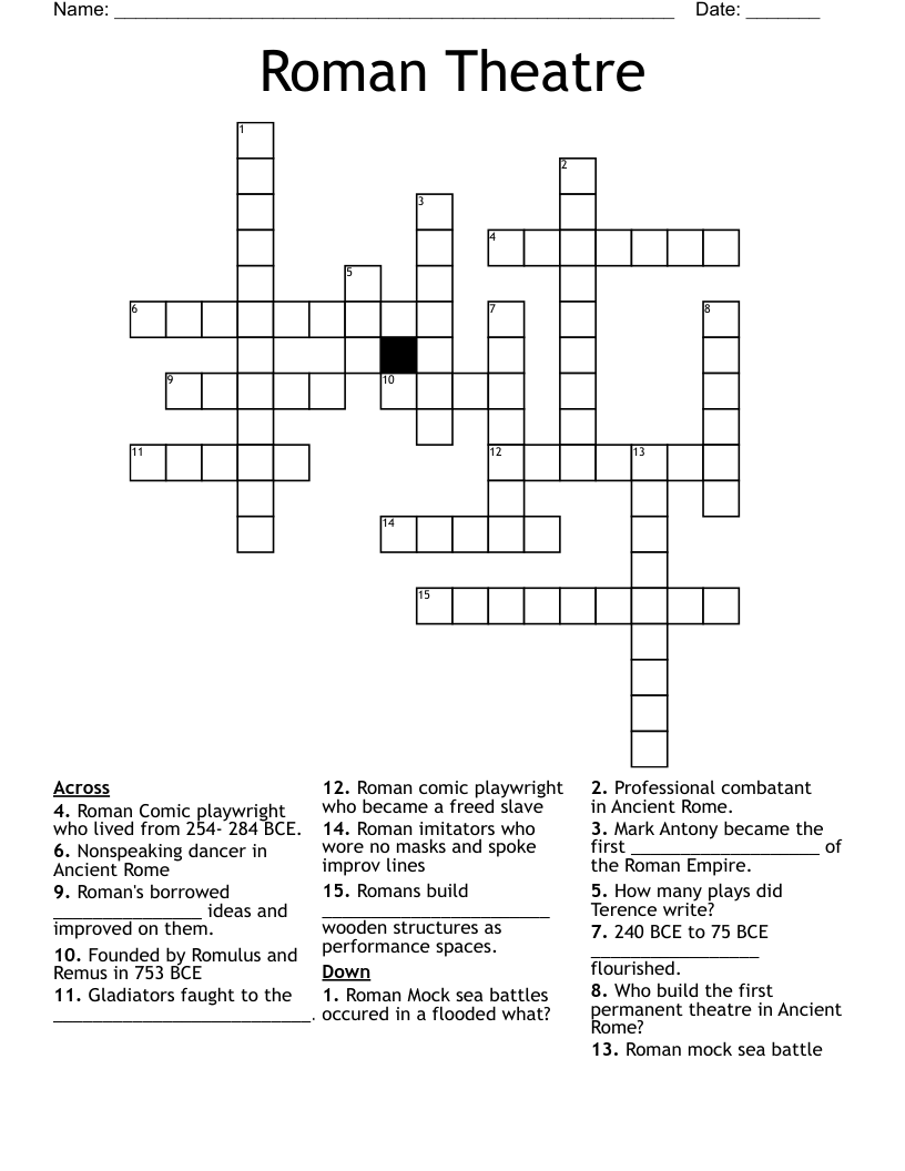 Roman Theatre  Crossword