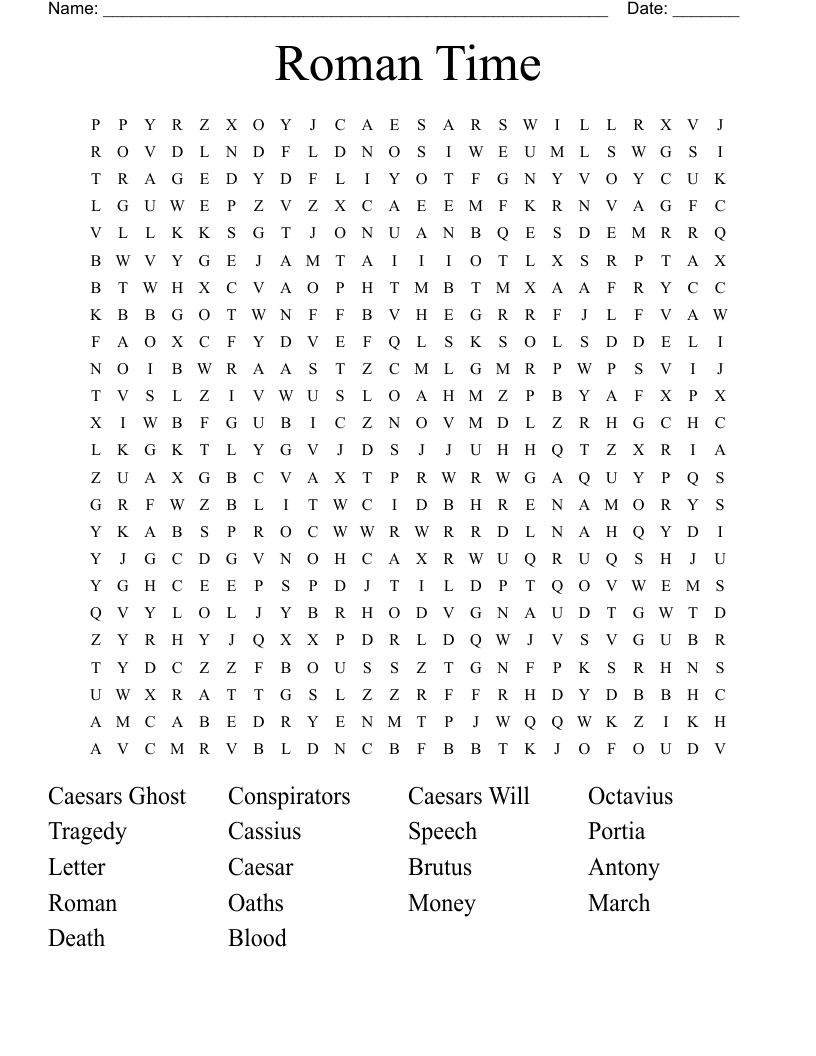 Roman Time Word Search