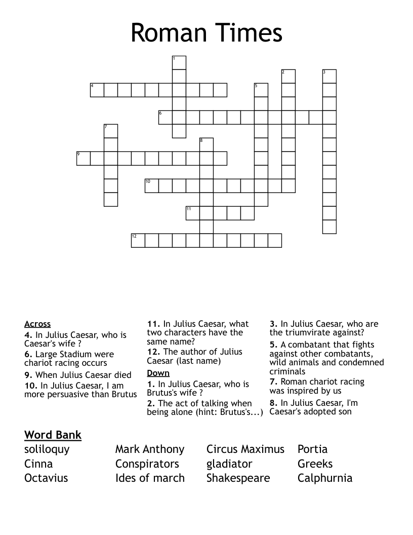 Roman Times Crossword