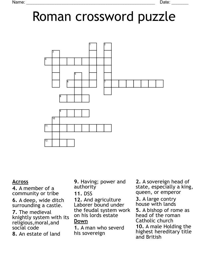 Roman crossword puzzle