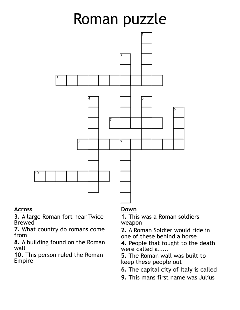 Roman puzzle Crossword
