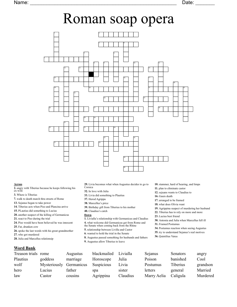 Roman soap opera Crossword