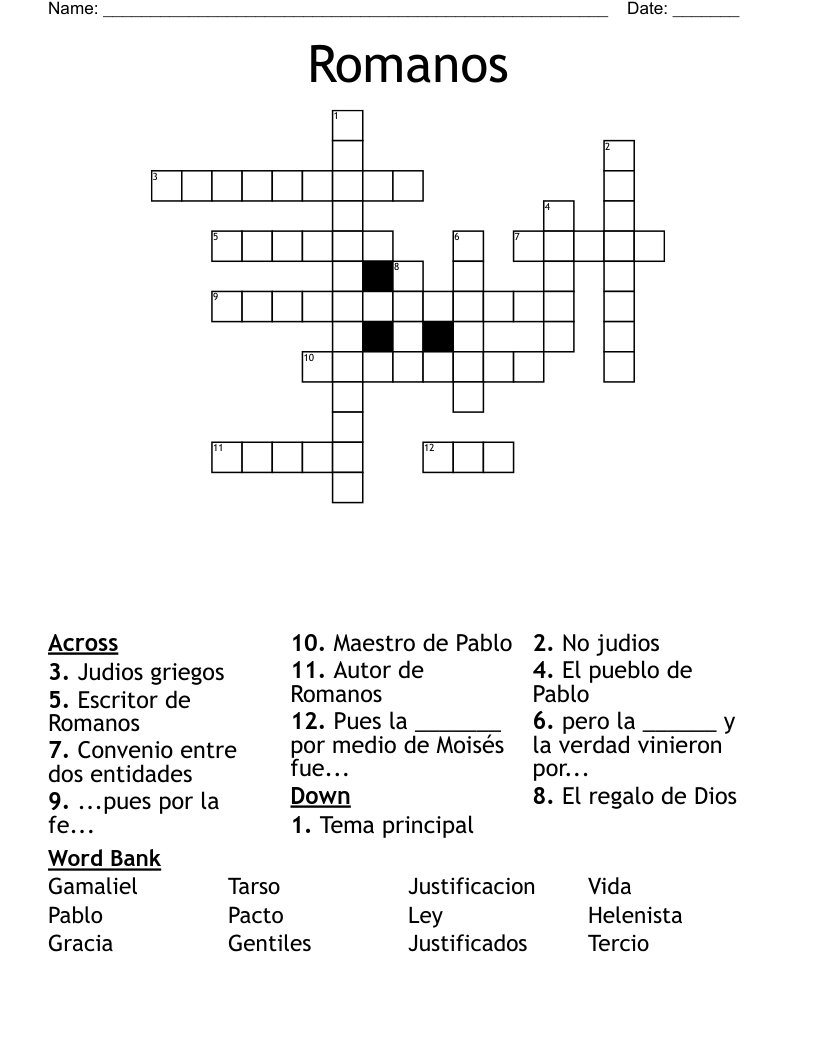 Romanos Crossword