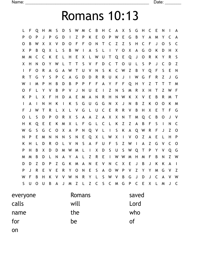 Romans 10:13 Word Search