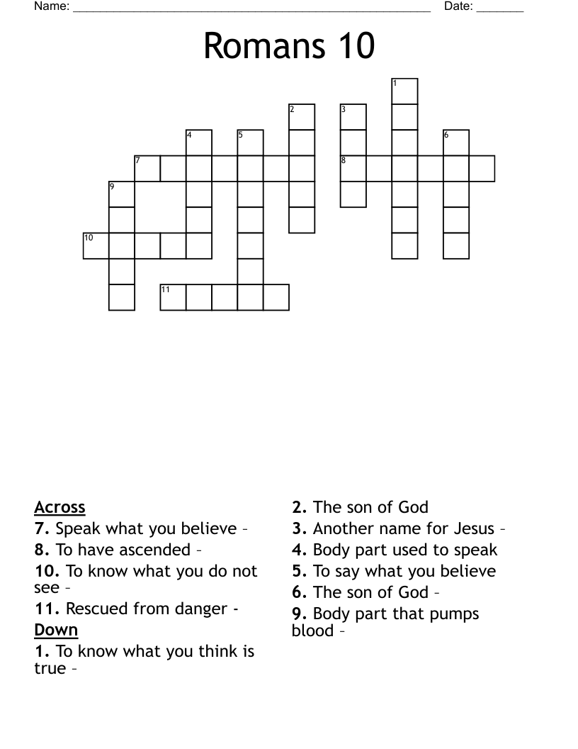 Romans 10 Crossword