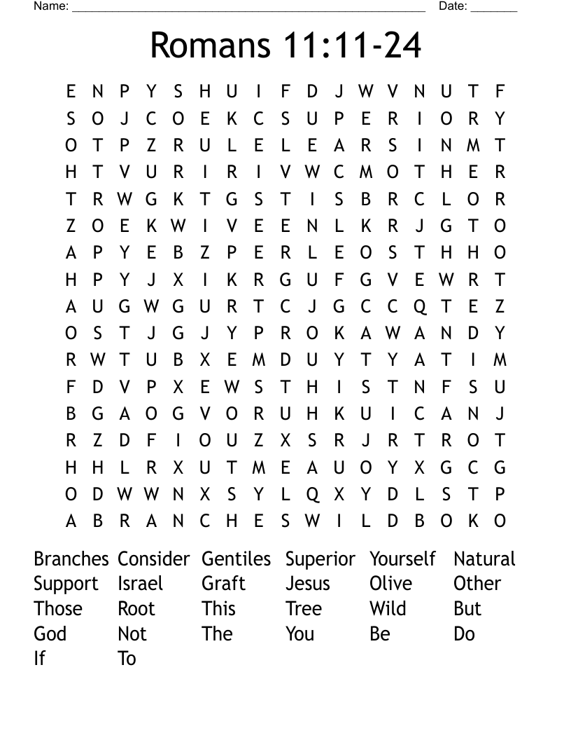 Romans 11:11-24 Word Search