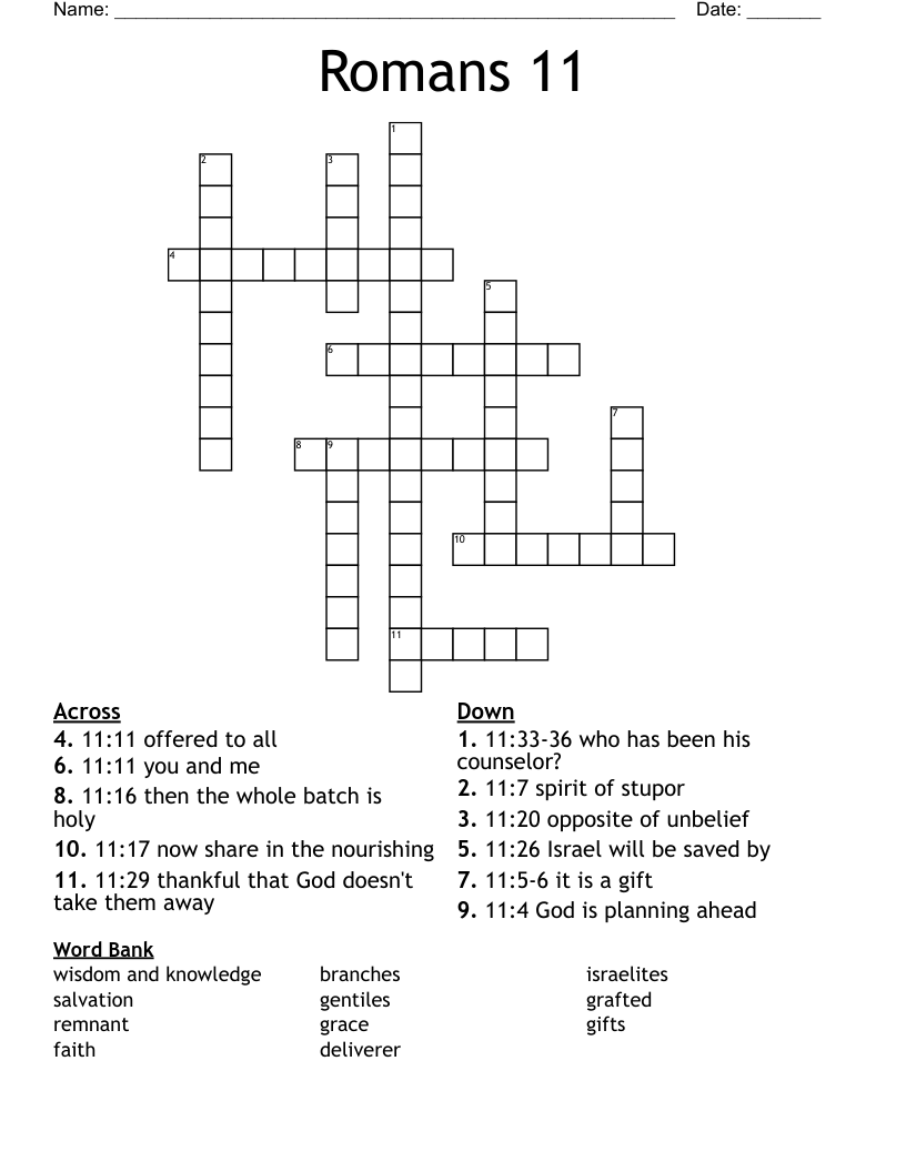 Romans 11 Crossword