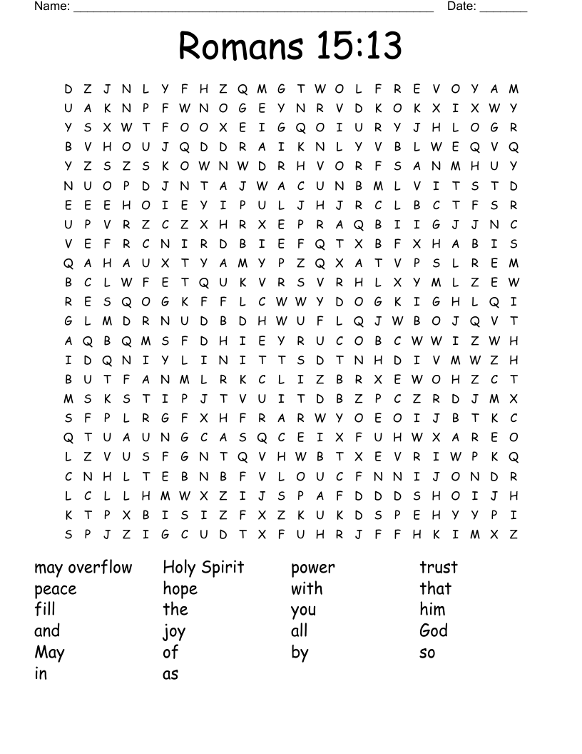 Romans 15:13 Word Search