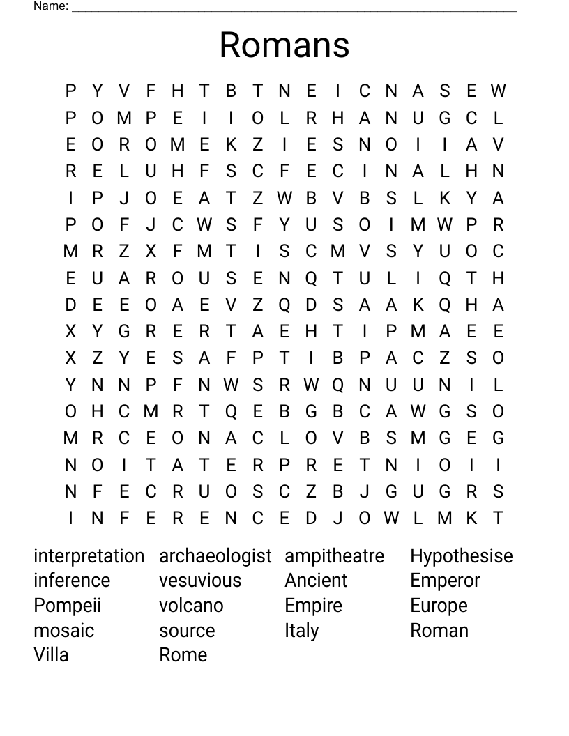 Romans Word Search
