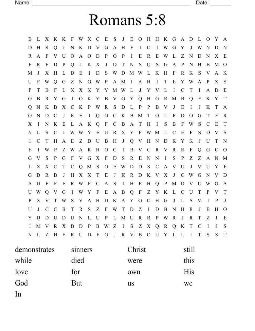 Romans 5:8 Word Search