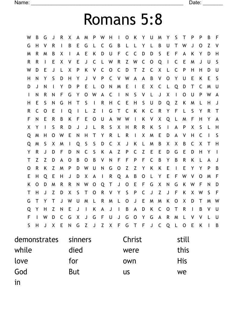 Romans 5:8 Word Search