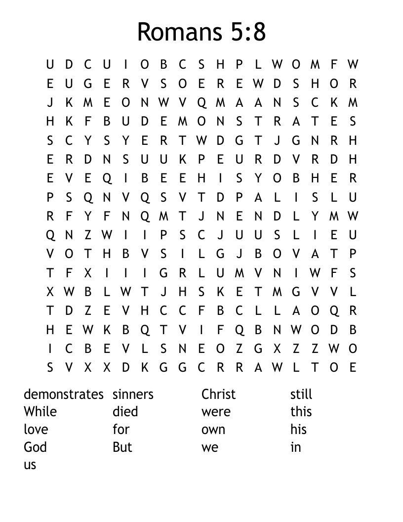 Romans 5:8 Word Search