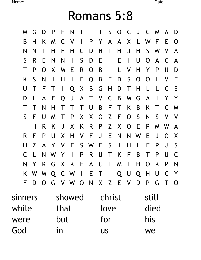 Romans 5:8 Word Search
