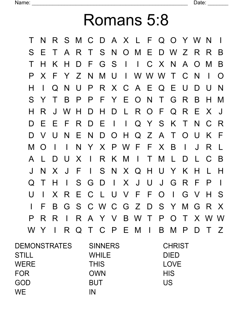 Romans 5:8 Word Search