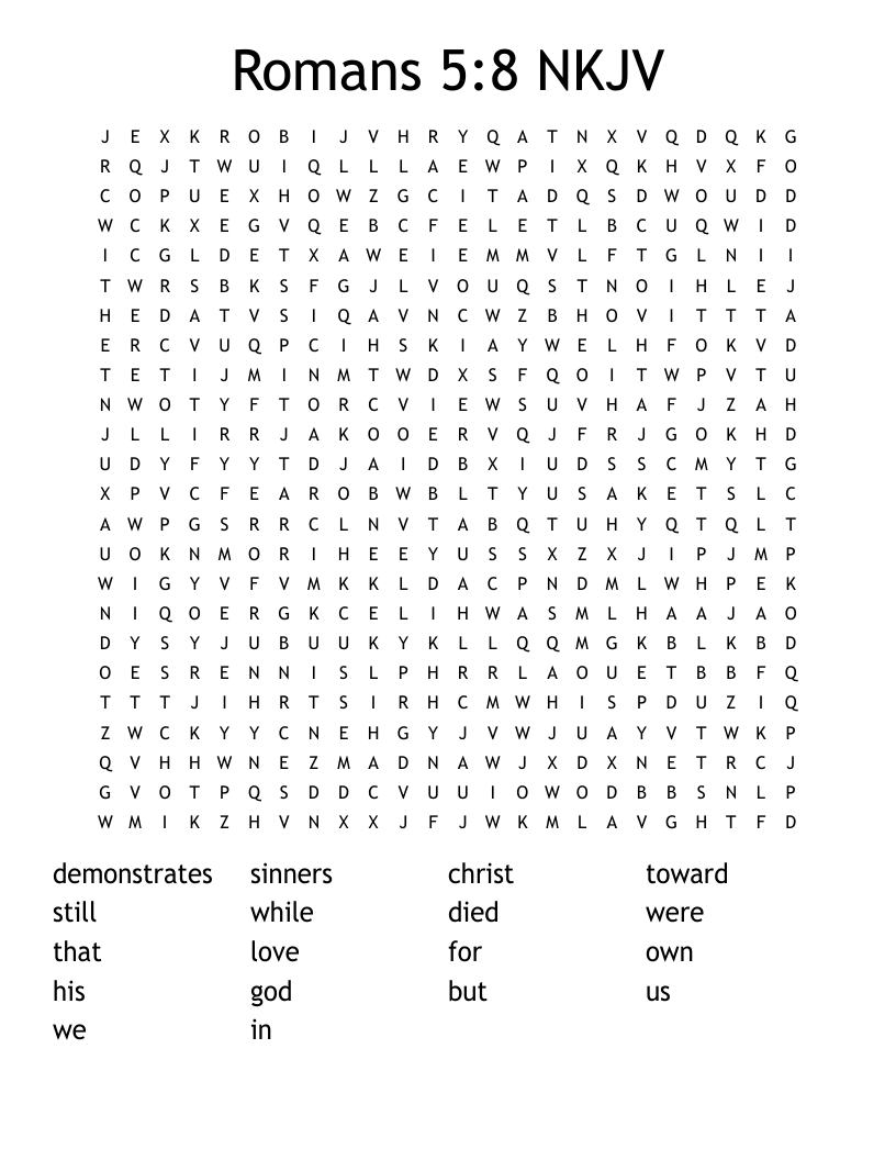 Romans 5:8 NKJV Word Search