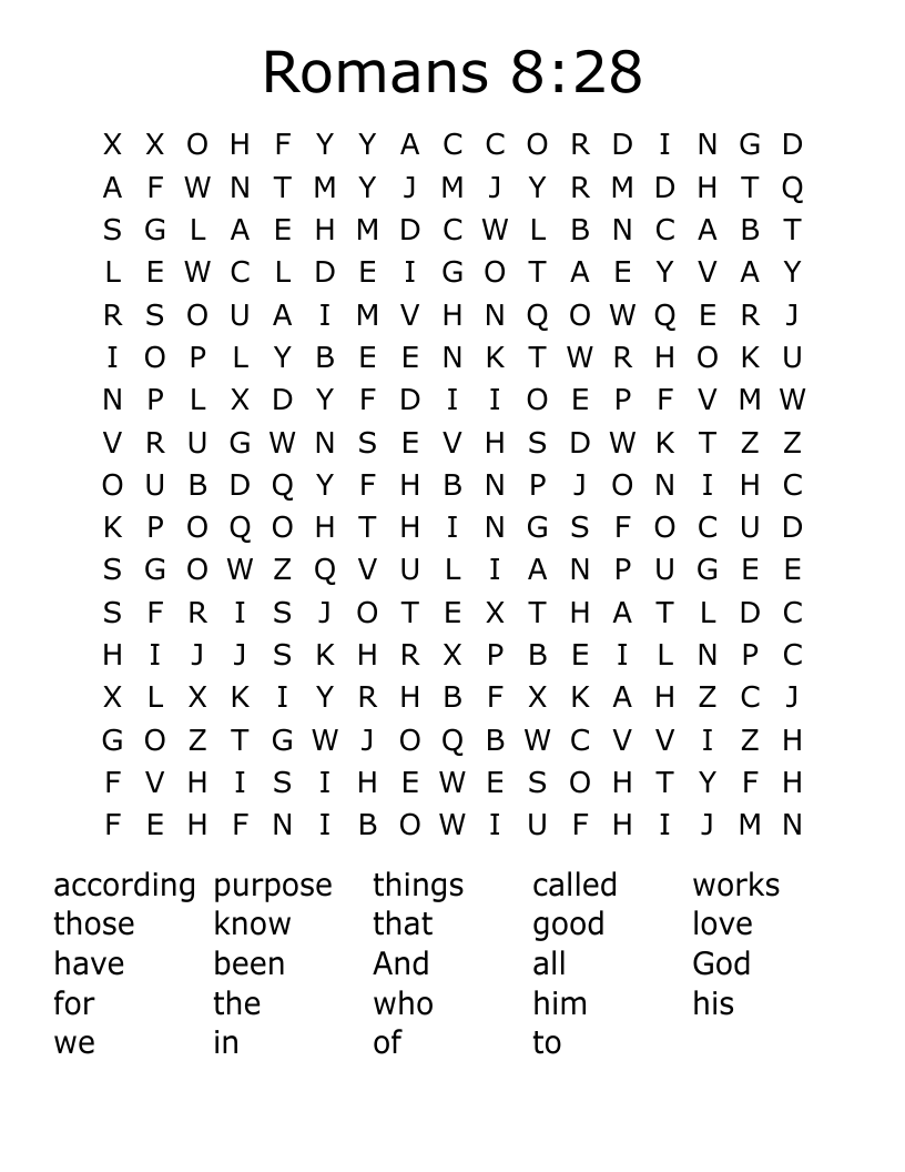 Romans 8:28 Word Search