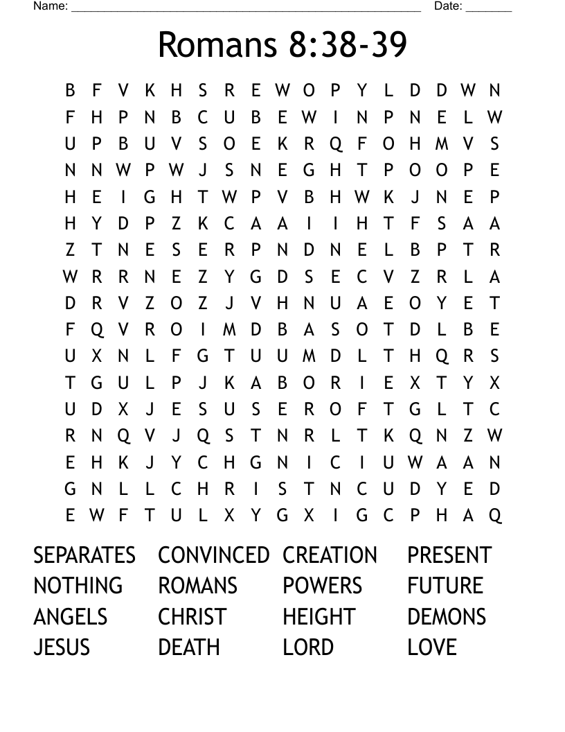 Romans 8:38-39 Word Search