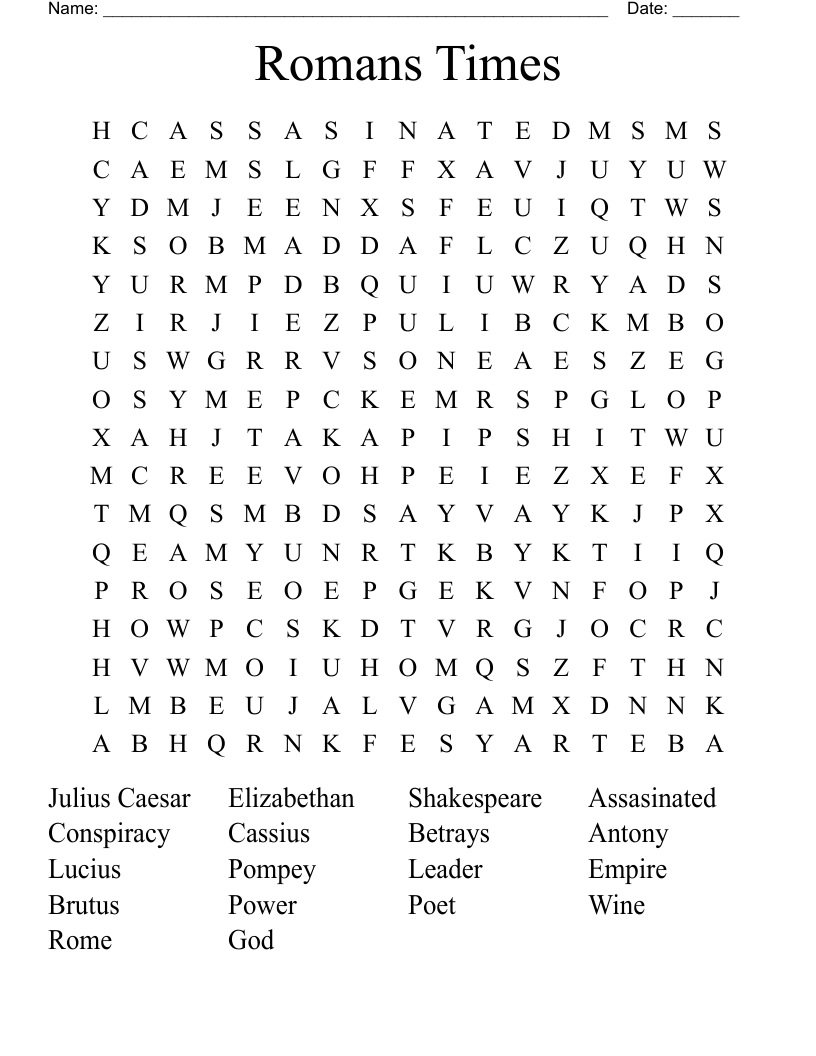 Romans Times Word Search