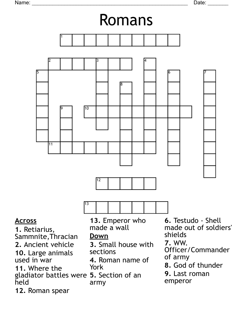Romans  Crossword