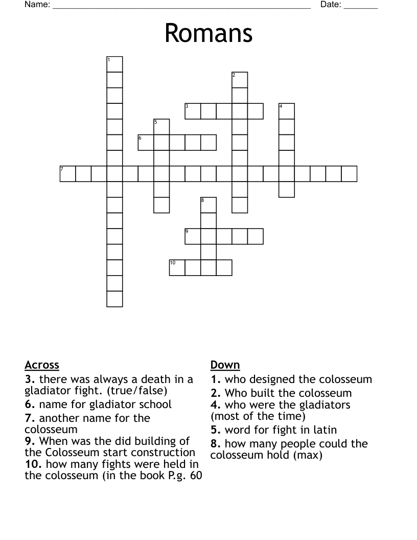 Romans  Crossword
