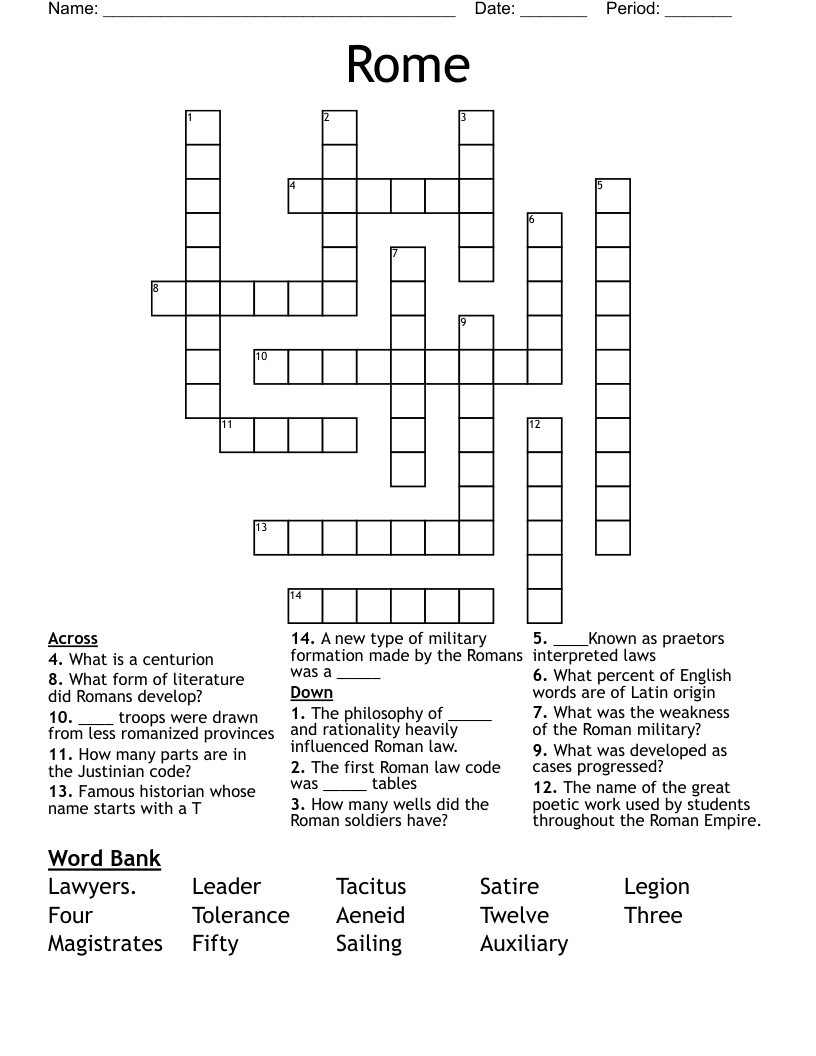 Rome Crossword