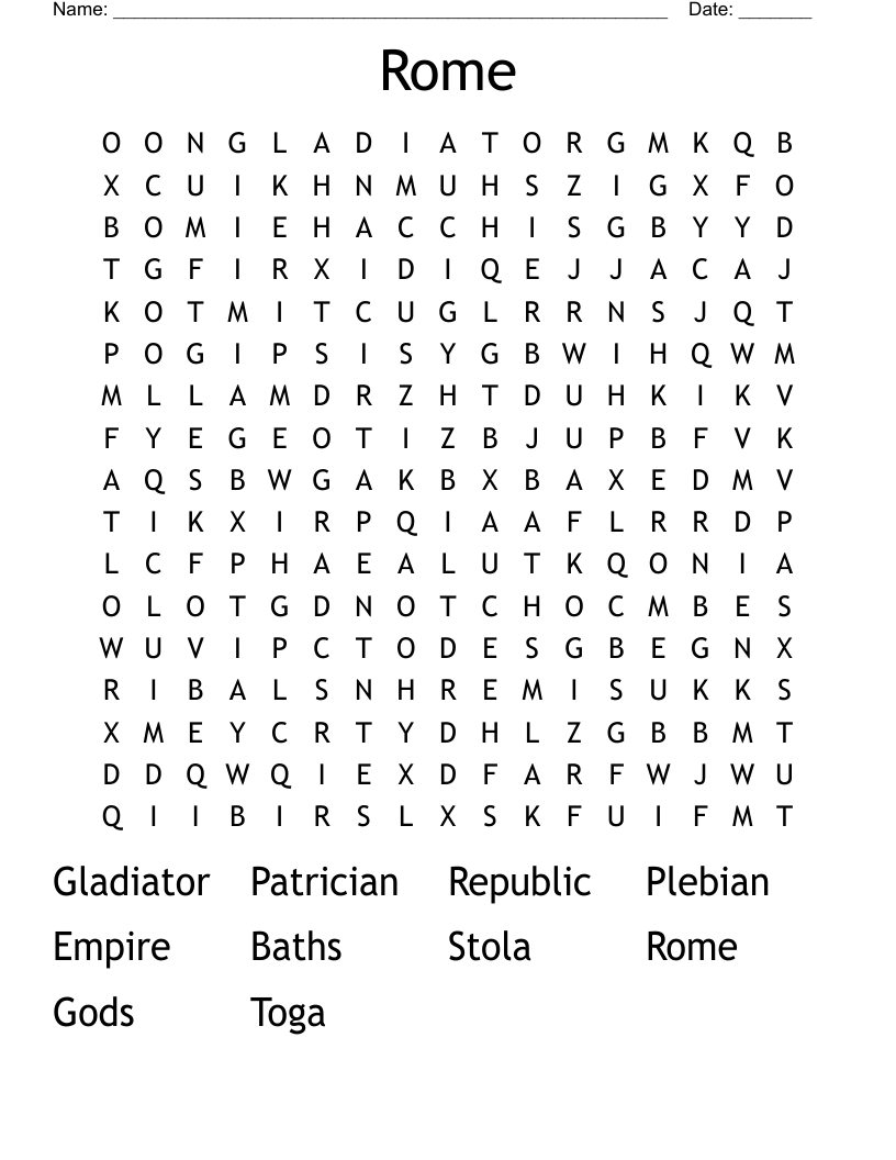 Rome Word Search