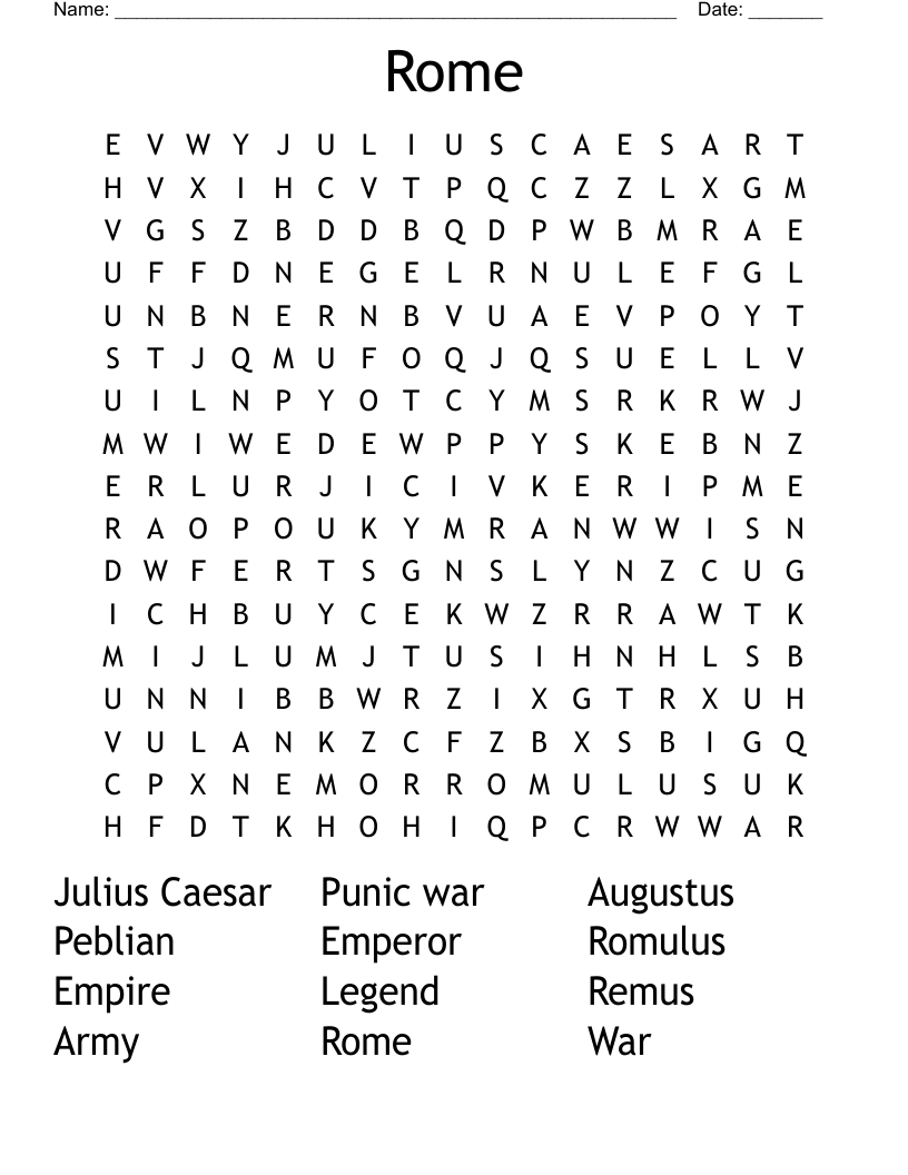 Rome Word Search