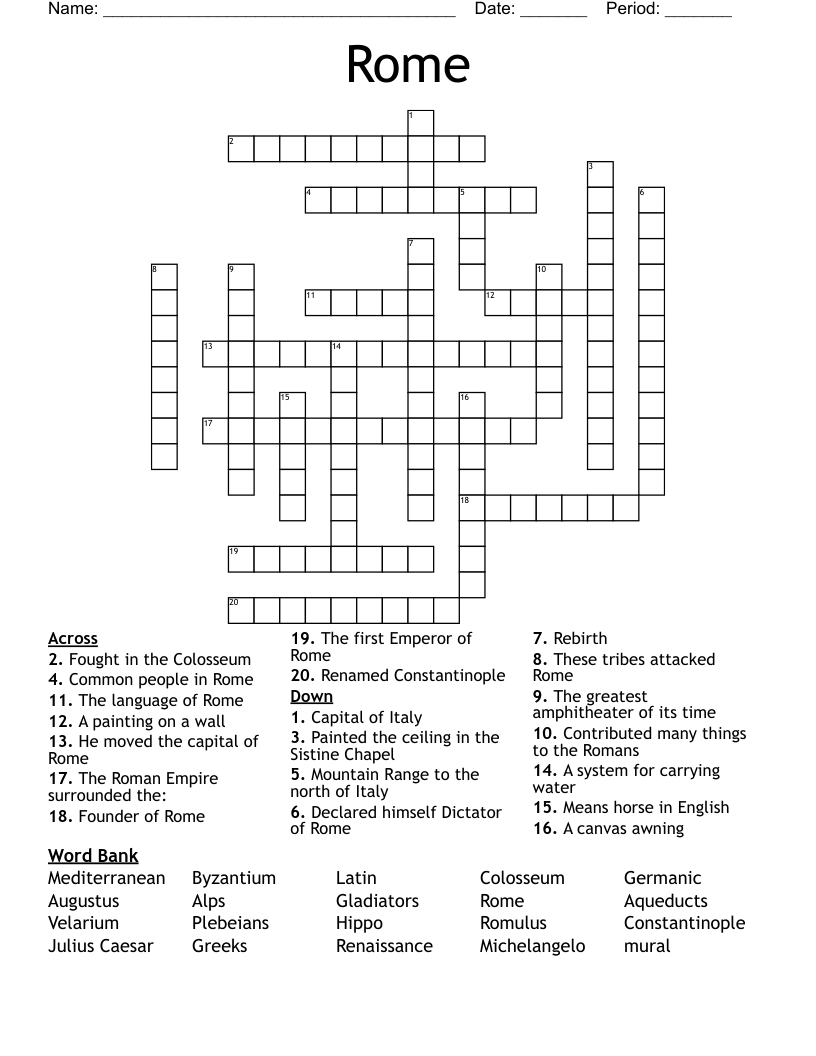 Rome Crossword
