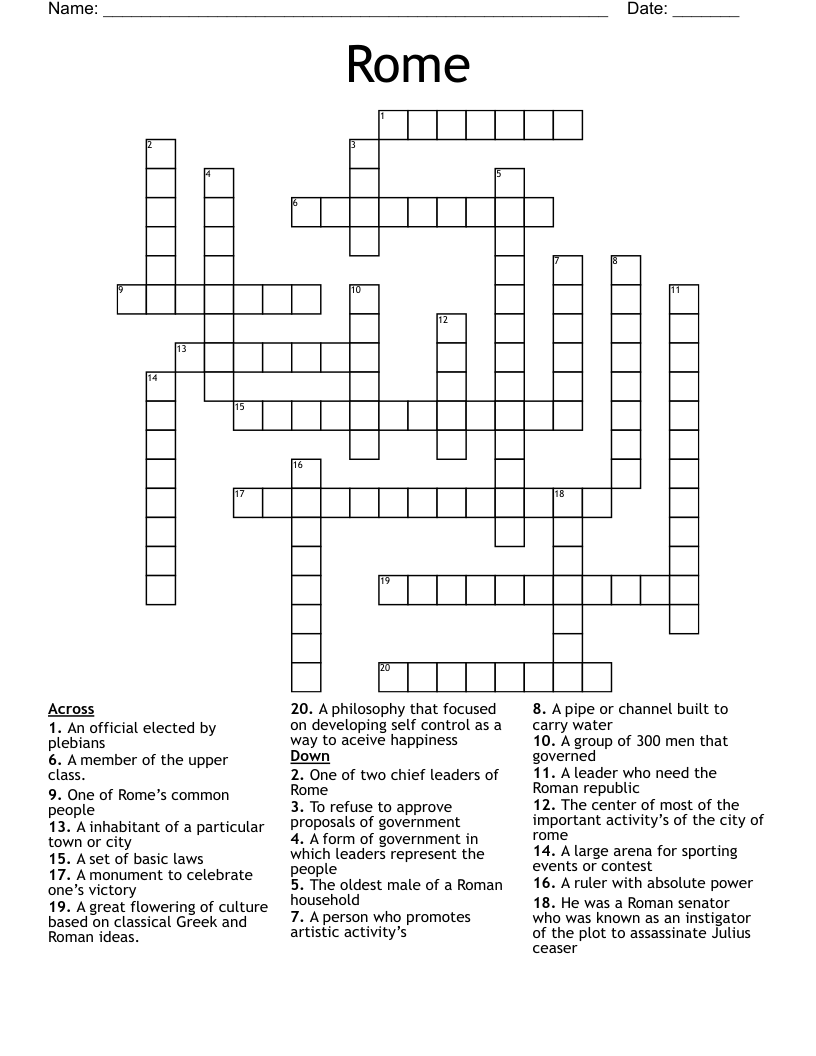 Rome Crossword