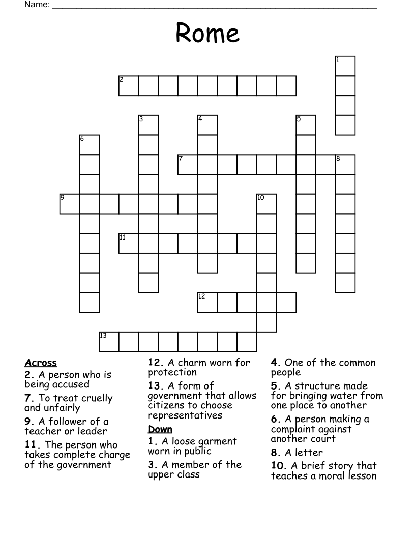 Rome Crossword