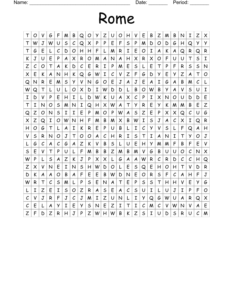 Rome Word Search
